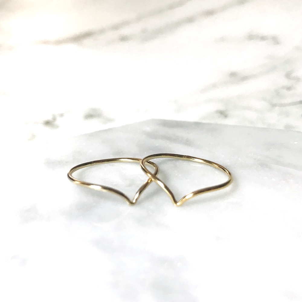 Gold Filled Chevron Stacking Ring